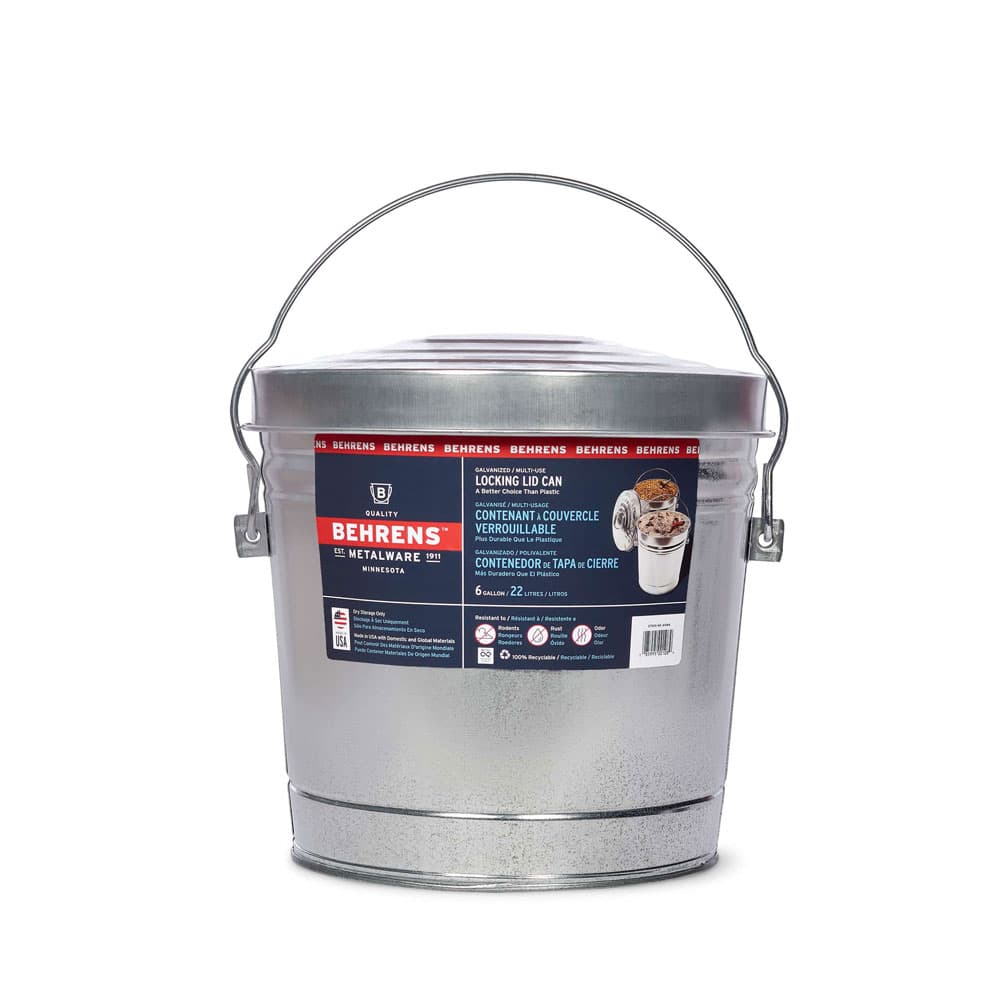 Galvanized Steel Locking Lid Can | Behrens 6 Gallon Can